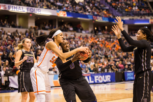 Briana Day has taken more charges in the postseason instead of trying to block shots to avoid getting into foul trouble. 