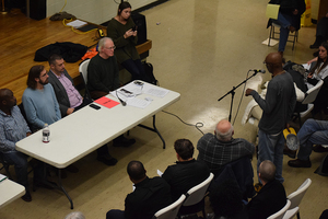 About 75 people packed into the Southwest Community Center on Tuesday to address Mayor-elect Ben Walsh's neighborhoods and public safety committee. Walsh did not attend the event.