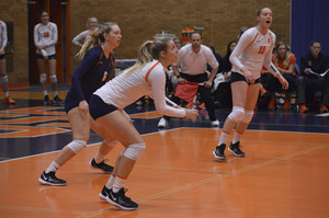 Kendra Lukacs recorded 10 digs in Friday night's loss to Wake Forest.