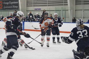 Syracuse lost to the Nittany Lions on Friday night, but scored three-straight goals and split the weekend series.