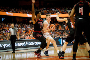 Buddy Boeheim scored 14 points off the bench in Syracuse's 20-point win against Louisville last year.