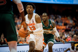 Elijah Hughes led Syracuse with 22 points when the Hurricanes traveled to the Carrier Dome last year.