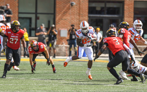 Ahead of the Orange's season opener at North Carolina on Sept. 12, Syracuse released its first depth chart of the season, which left out running backs Abdul Adams (pictured) and Jarveon Howard.