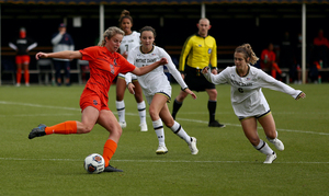 Three games into its season, Syracuse has yet to score a goal after it was shutout again, this time in a 2-0 loss to Notre Dame. 