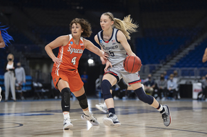 Paige Bueckers tallied 20 points and four assists against Syracuse in the 2021 NCAA Tournament.