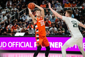 Buddy Boeheim and Syracuse struggled to maintain their first-half lead against Miami. 