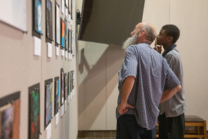 As part of the leadup to their new show, “What the Constitution Means to Me,” SU Stage hosted a workshop in collaboration with La Casita Cultural Center and North Side Learning Center. Students created artwork to be displayed in the stage’s main lobby based on their interpretation of the Constitution and the future.
