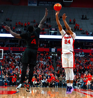 Syracuse guard Quadir Copeland hit a 3-pointer with time expiring to stun Miami 72-69.