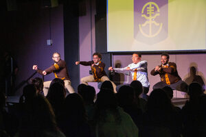 Fraternity brothers strolled to dembow and reggaeton at Night with NALFO, an event hosted by the National Association of Latino Fraternal Organizations. While they performed, other chapters watched and cheered from the sidelines. 