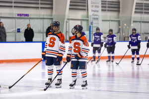 Following an opening-series sweep over Stonehill, Syracuse fell 4-2 to No. 8 St. Lawrence. The Saints scored three goals in the second period.