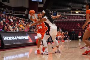 Dominique Camp was limited to just two points versus Stanford, part of a group effort that saw just Georgia Woolley score in double figures.