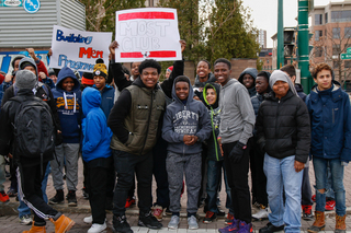 Those who participated included a group of students from H. W. Smith Middle School that call themselves the MOST Club, or Men of Strength.