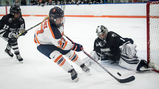 Right wing Victoria Klimek had six total shots including four in the first period.