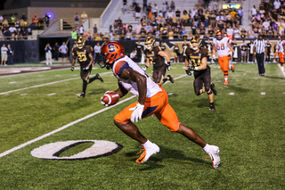 Just plays after Adams was ejected, Jamal Custis snagged a ball one-handed and dashed 21 yards for a touchdown.  