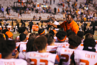 Babers addressed his team after the 55-42 win. 