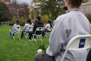 Remembrance Scholars sit in the seats that the students they represent sat in on Pan Am Flight 103.